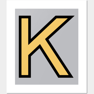 Funky Yellow Letter K Posters and Art